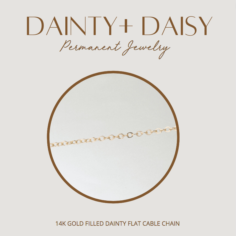 14K GOLD FILLED DAINTY FLAT CABLE CHAIN