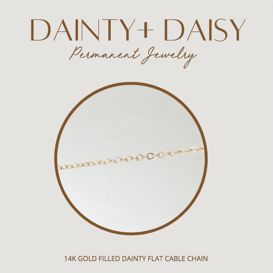 14K GOLD FILLED DAINTY FLAT CABLE CHAIN