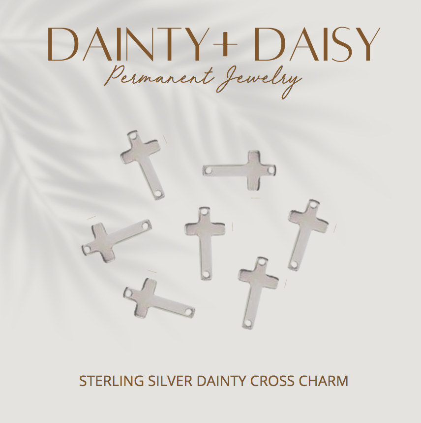 STERLING SILVER DAINTY CROSS CHARM