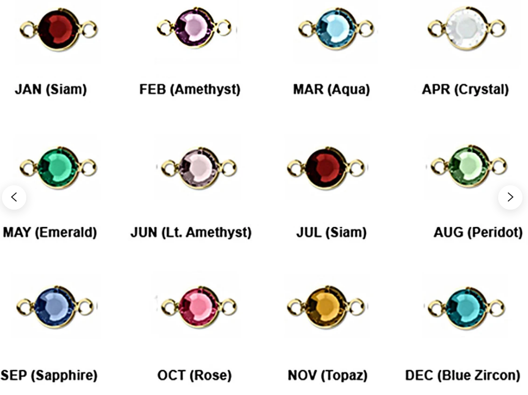 14K GOLD FILLED CUBIC ZIRCONIA BIRTHSTONE CHARM