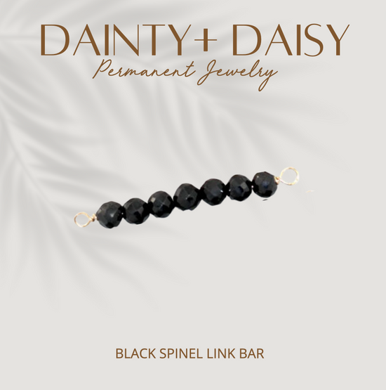 Load image into Gallery viewer, BLACK SPINEL LINK BAR | MULTIPLES METALS

