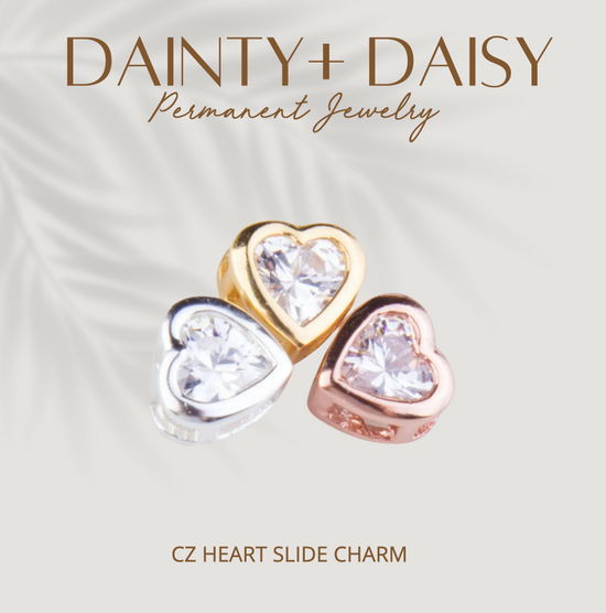 CZ HEART SLIDE CHARM