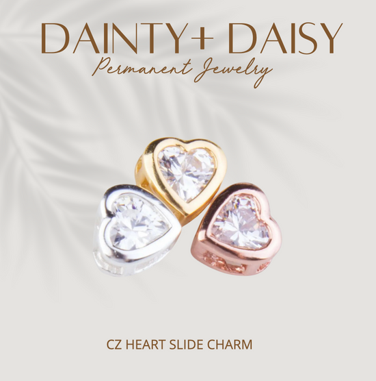 Load image into Gallery viewer, CZ HEART SLIDE CHARM
