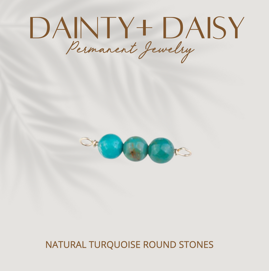 NATURAL TURQUOISE ROUND STONES ON GOLD FILLED WIRE