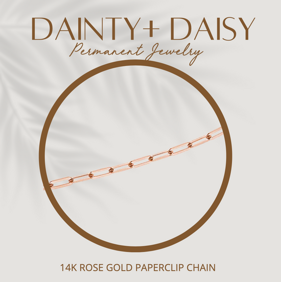 14K ROSE GOLD FILLED DAINTY PAPERCLIP CHAIN