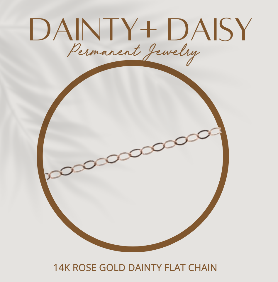 14K ROSE GOLD FILLED DAINTY FLAT CABLE CHAIN