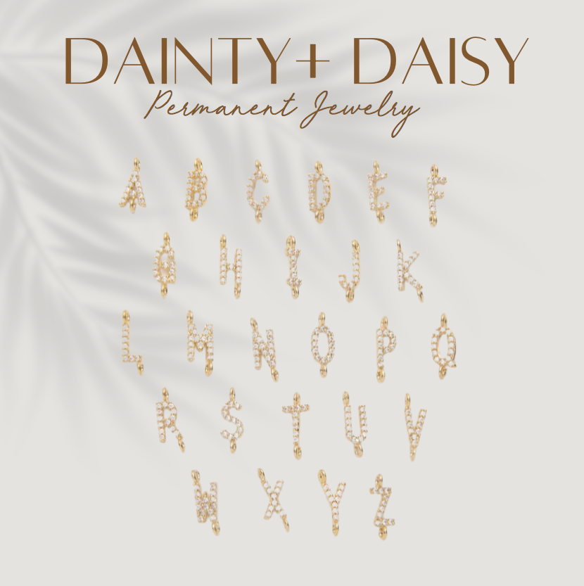 14K GOLD CZ INITIAL CONNECTING CHARM