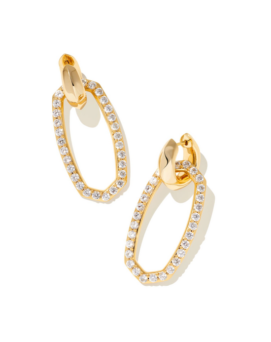 Danielle Link Earrings in White Crystal