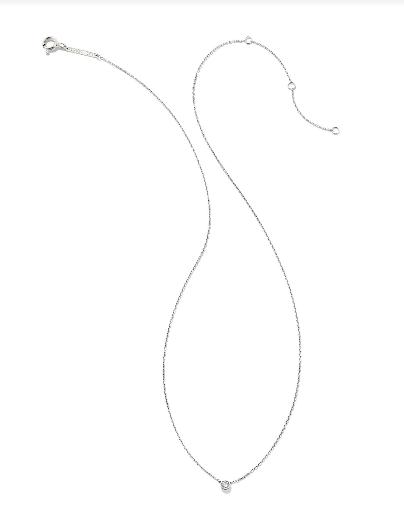 Audrey Necklace in White Diamond | 14k Gold + 14K White Gold