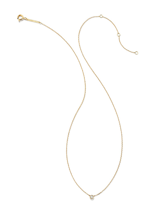 Audrey Necklace in White Diamond | 14k Gold + 14K White Gold