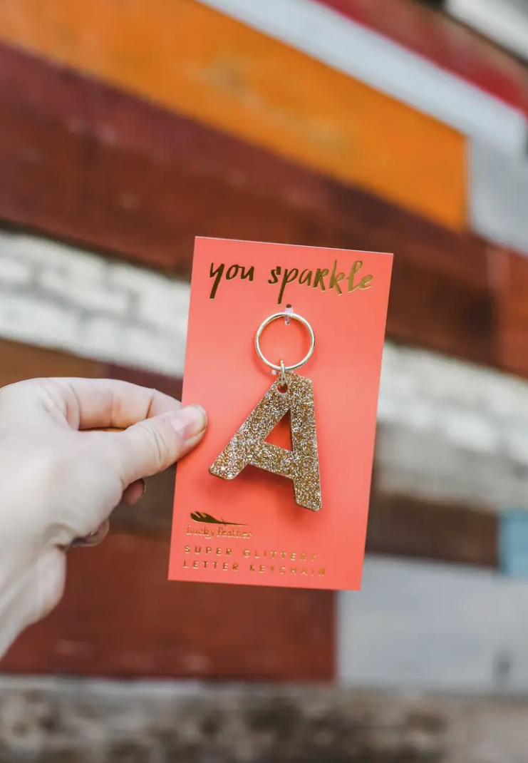 Glitter Keychain - Letter - I