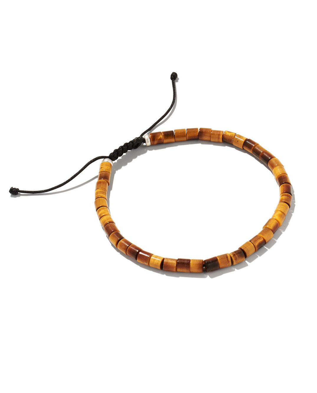 Grey Beaded Bracelet in Brown Tigers Eye