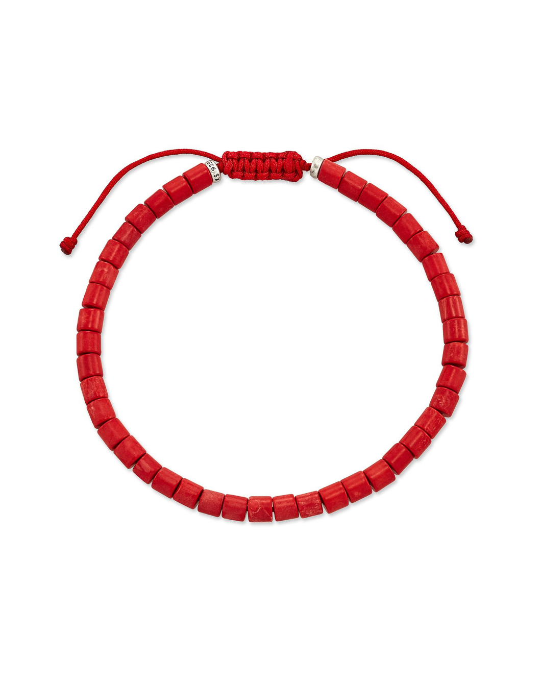 Grey Beaded Bracelet in Red Magnesite