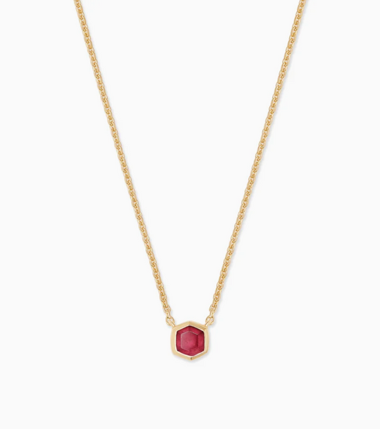 Davie Necklace in 18k Gold Vermeil Birthstone | Multiple Colors