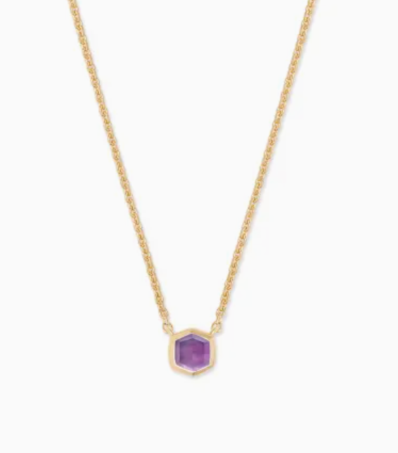 Davie Necklace in 18k Gold Vermeil Birthstone | Multiple Colors
