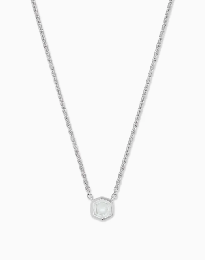 Davie Necklace in Sterling Silver Birthstone | Multiple Colors