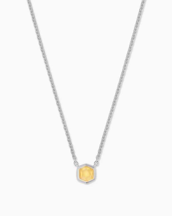 Davie Necklace in Sterling Silver Birthstone | Multiple Colors