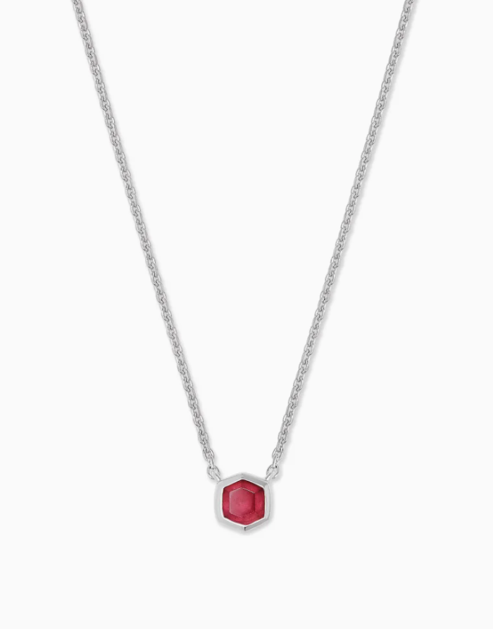 Davie Necklace in Sterling Silver Birthstone | Multiple Colors