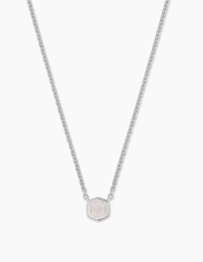 Davie Necklace in Sterling Silver Birthstone | Multiple Colors