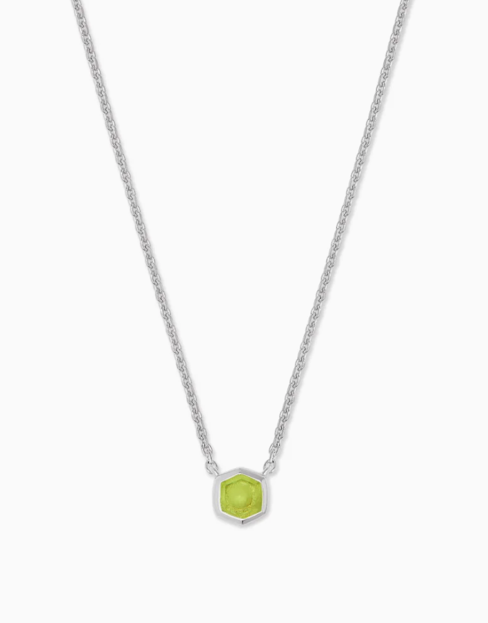 Davie Necklace in Sterling Silver Birthstone | Multiple Colors
