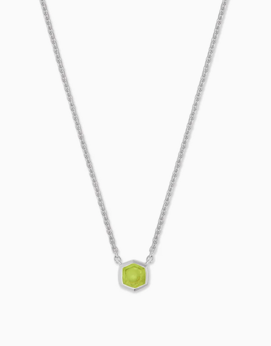 Davie Necklace in Sterling Silver Birthstone | Multiple Colors