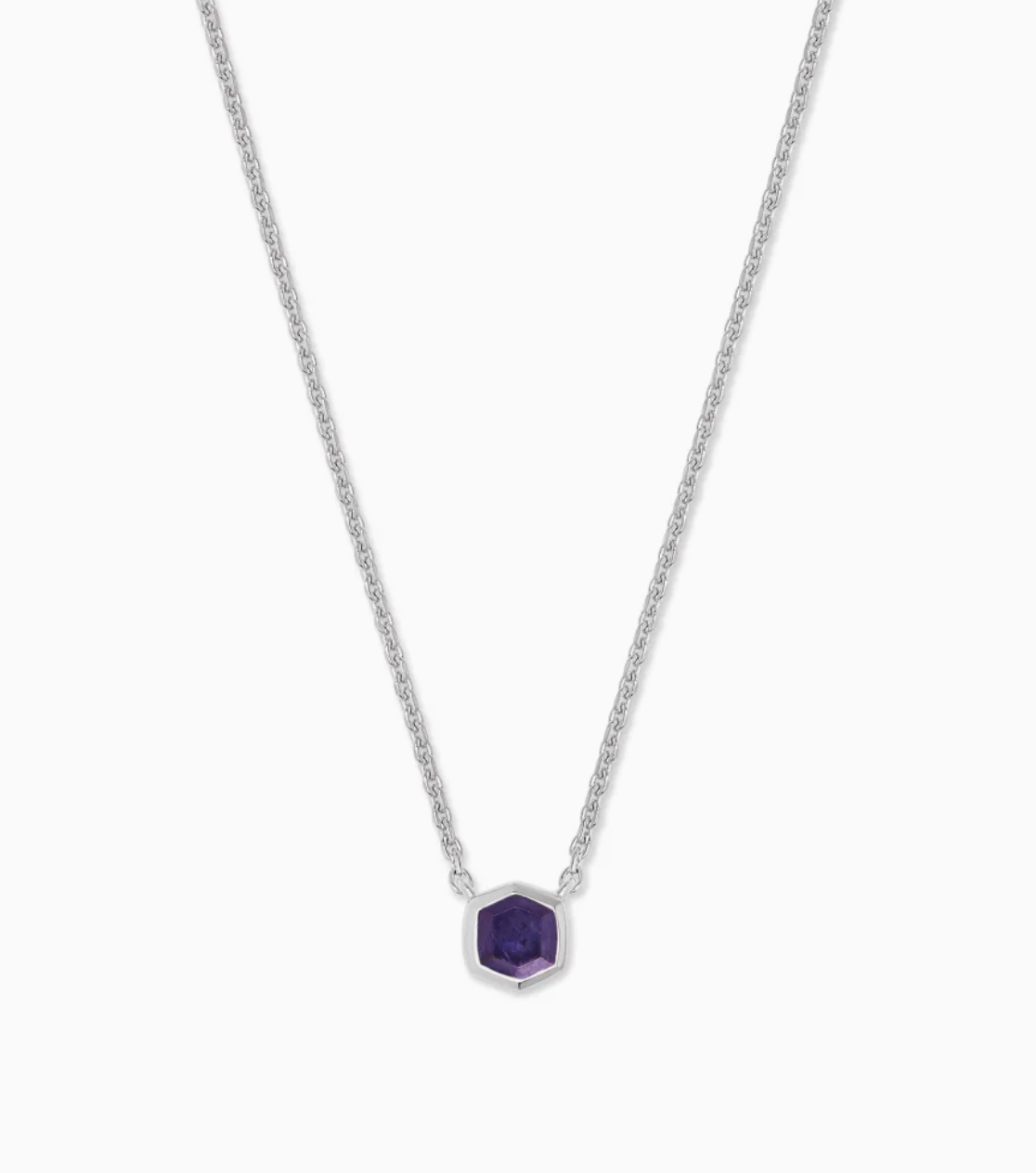 Davie Necklace in Sterling Silver Birthstone | Multiple Colors