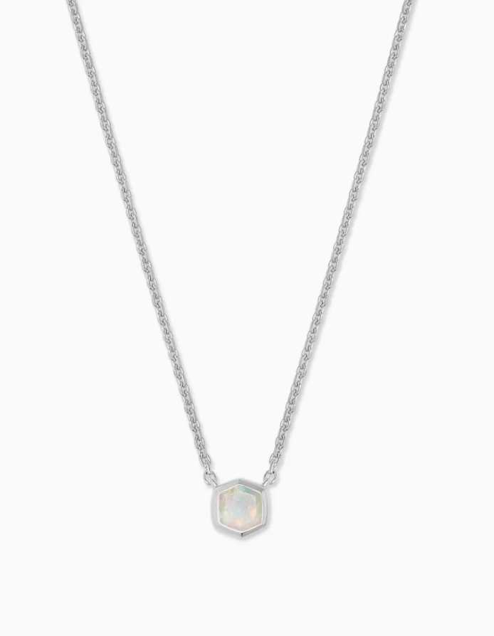 Davie Necklace in Sterling Silver Birthstone | Multiple Colors