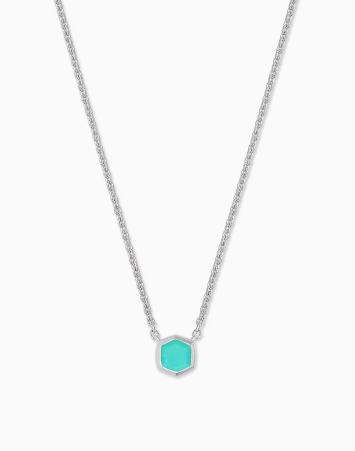 Davie Necklace in Sterling Silver Birthstone | Multiple Colors