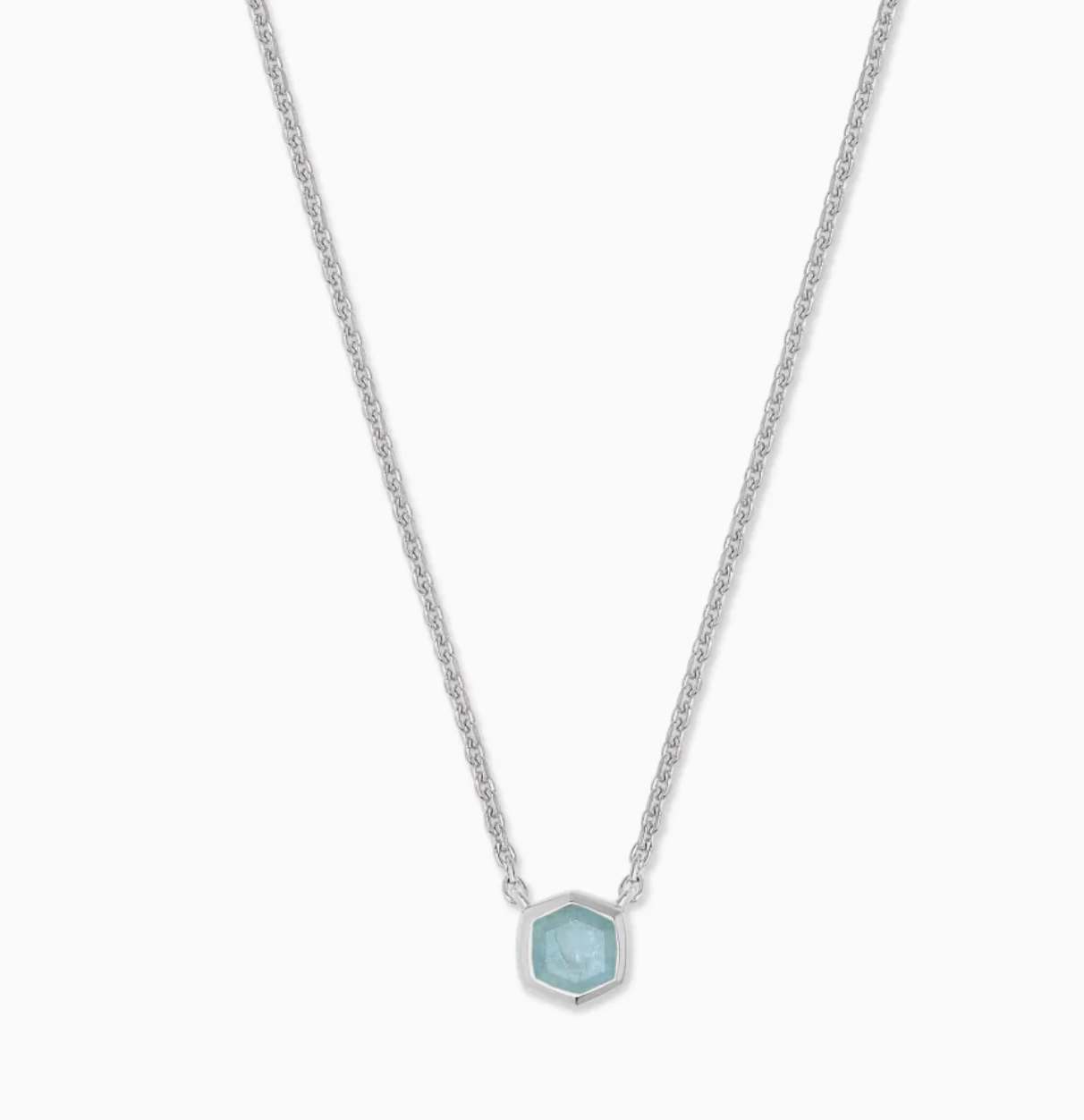 Davie Necklace in Sterling Silver Birthstone | Multiple Colors