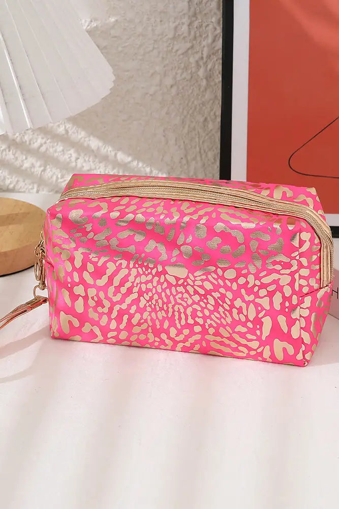 Metallic Leopard Cosmetic Bag