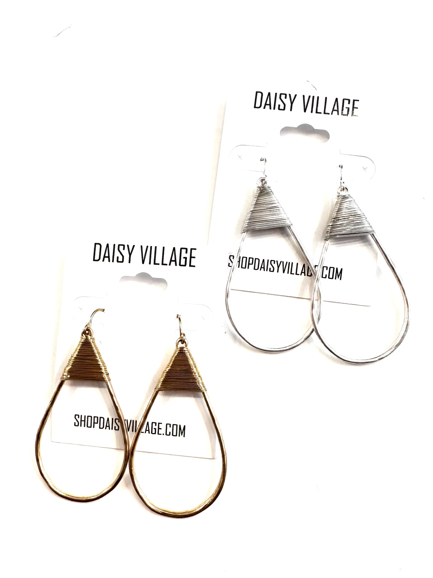 Teardrop Wire Wrap Drop Earring