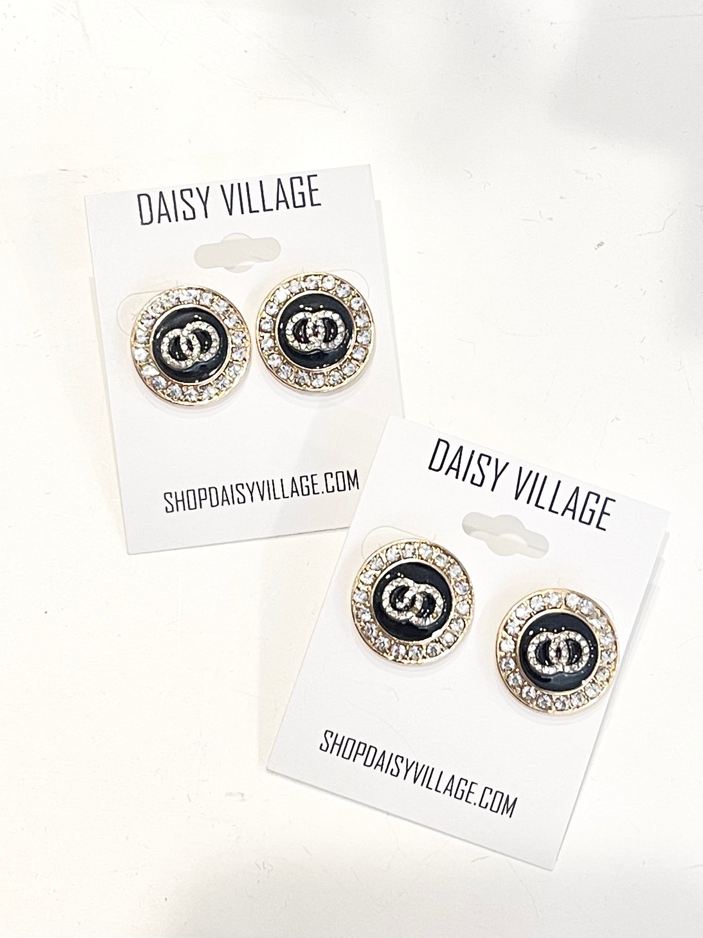 Crystal Circle Stud Earrings