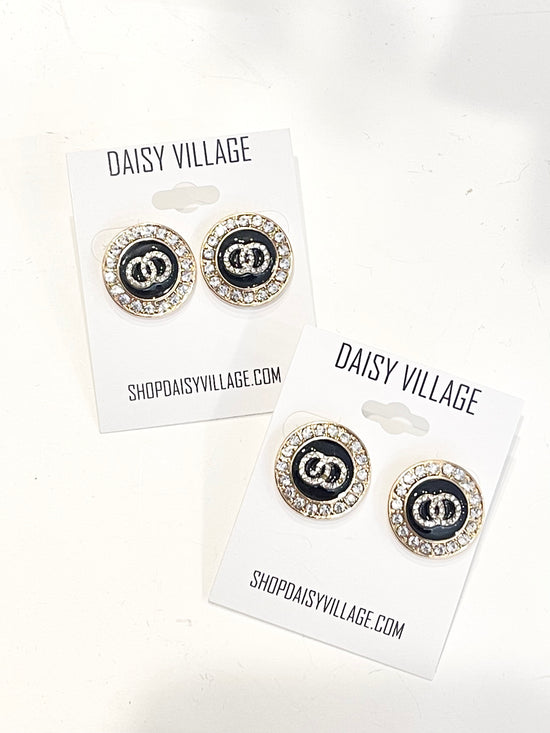Crystal Circle Stud Earrings