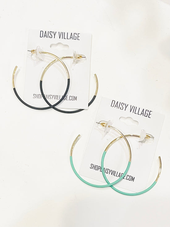 Load image into Gallery viewer, Gold Color Coated Hoop Earrings | Multiple Colors
