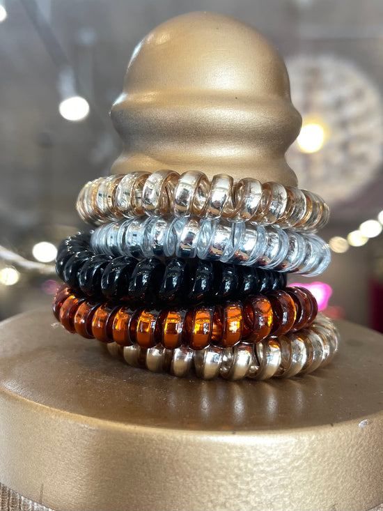 Hair Tie Coil 5 Piece Set | Bronze Metallic Mix