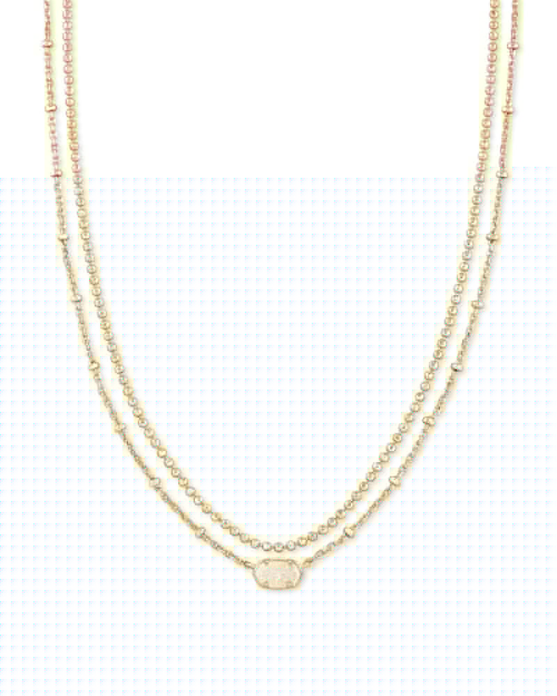 Emilie Multi Strand Drusy Necklace | Multiple Colors